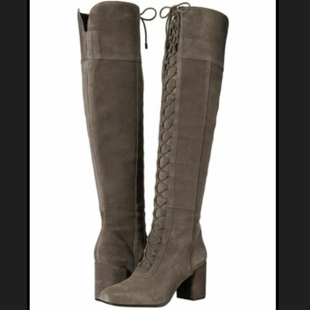Franco Sarto Panya Knee High Lace Up Suede Boots